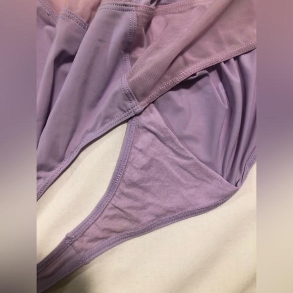 Parade lavender showoff tank bodysuit-silky and mesh fabric, 3X - Picture 7 of 8